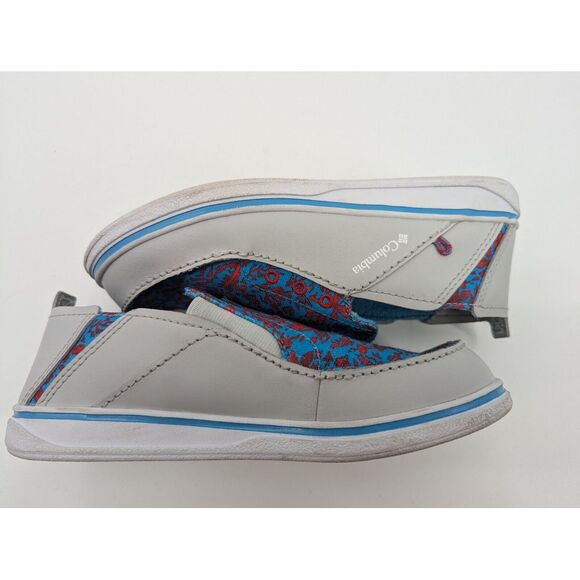 Columbia PFG Bahama Youth Boys Boat Shoes Blue Grey Red Slip On Sneaker Size 3 - Picture 7 of 11